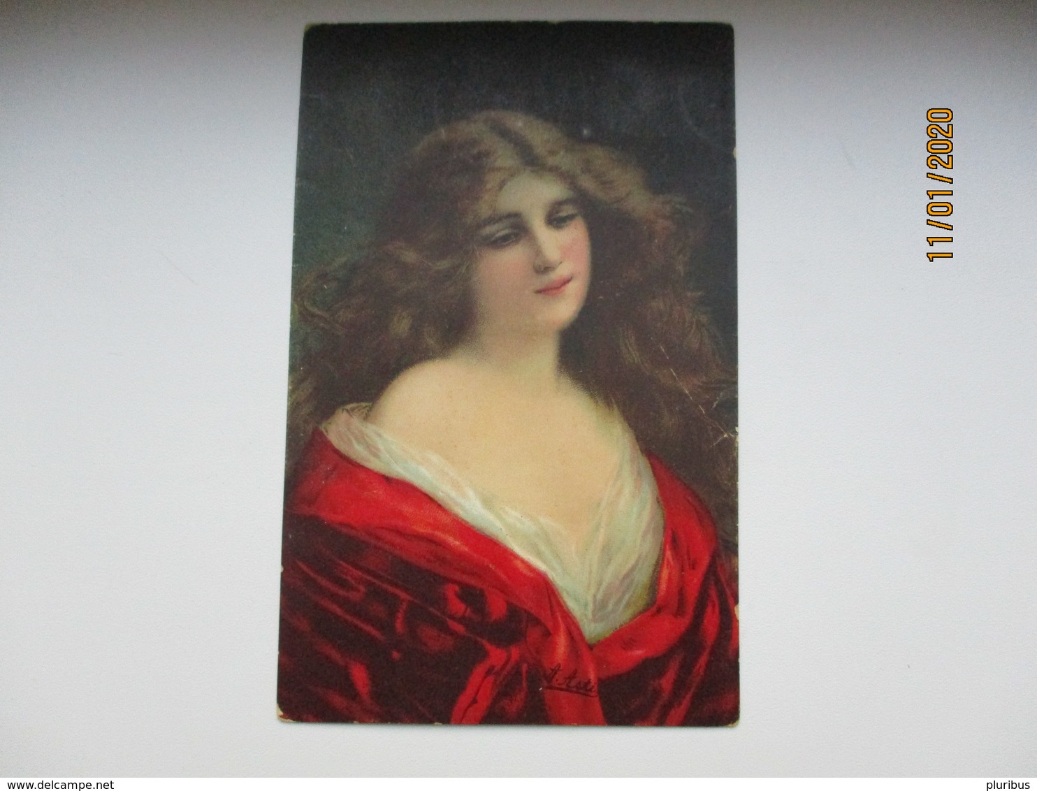 ASTI , WOMAN IN RED  , OLD POSTCARD , 0 - Asti