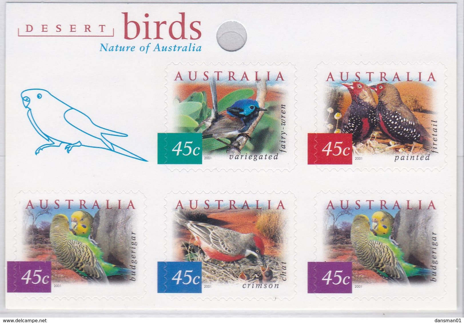 Australia 2001 Desert Birds Sc 1995d Mint Never Hinged Booklet - Mint Stamps