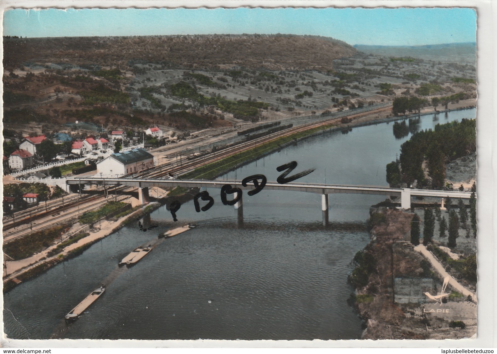 CPSM - 57 - NOVEANT - Nouveau Pont Du La Moselle - Gare - Péniches - Voir Verso Correspondance Habitant - Other & Unclassified