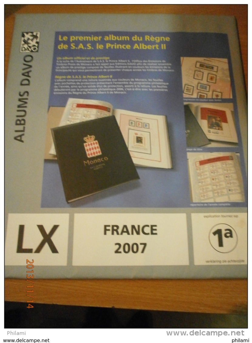 SUPPLEMENT DAVO FRANCE 2007 LX 1a . - Fogli Prestampati