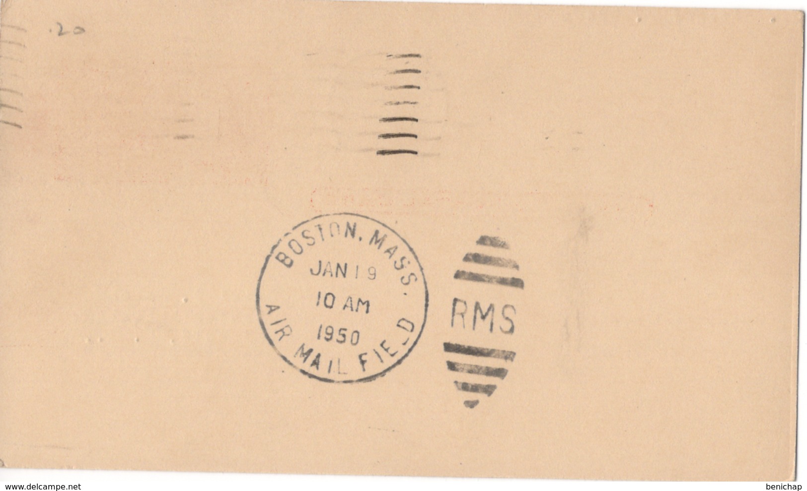 (R60) 4 C EAGLE AIR MAIL - FLIGHT AM-79 SEGMENT I - KEENE N.H. - BOSTON  MASS. - RMS - 1950. - 1941-60