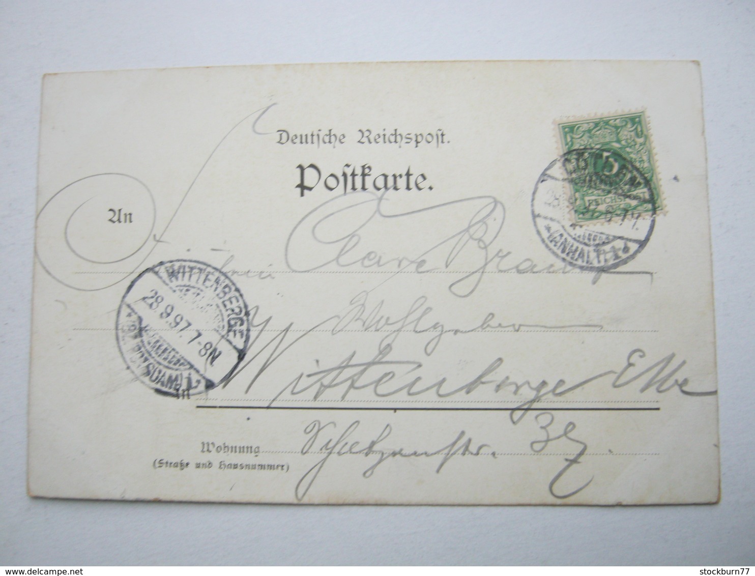 KÖTHEN , Cafe Bauer , Seltene Karte Um 1897 Mit Marke + Stempel - Köthen (Anhalt)