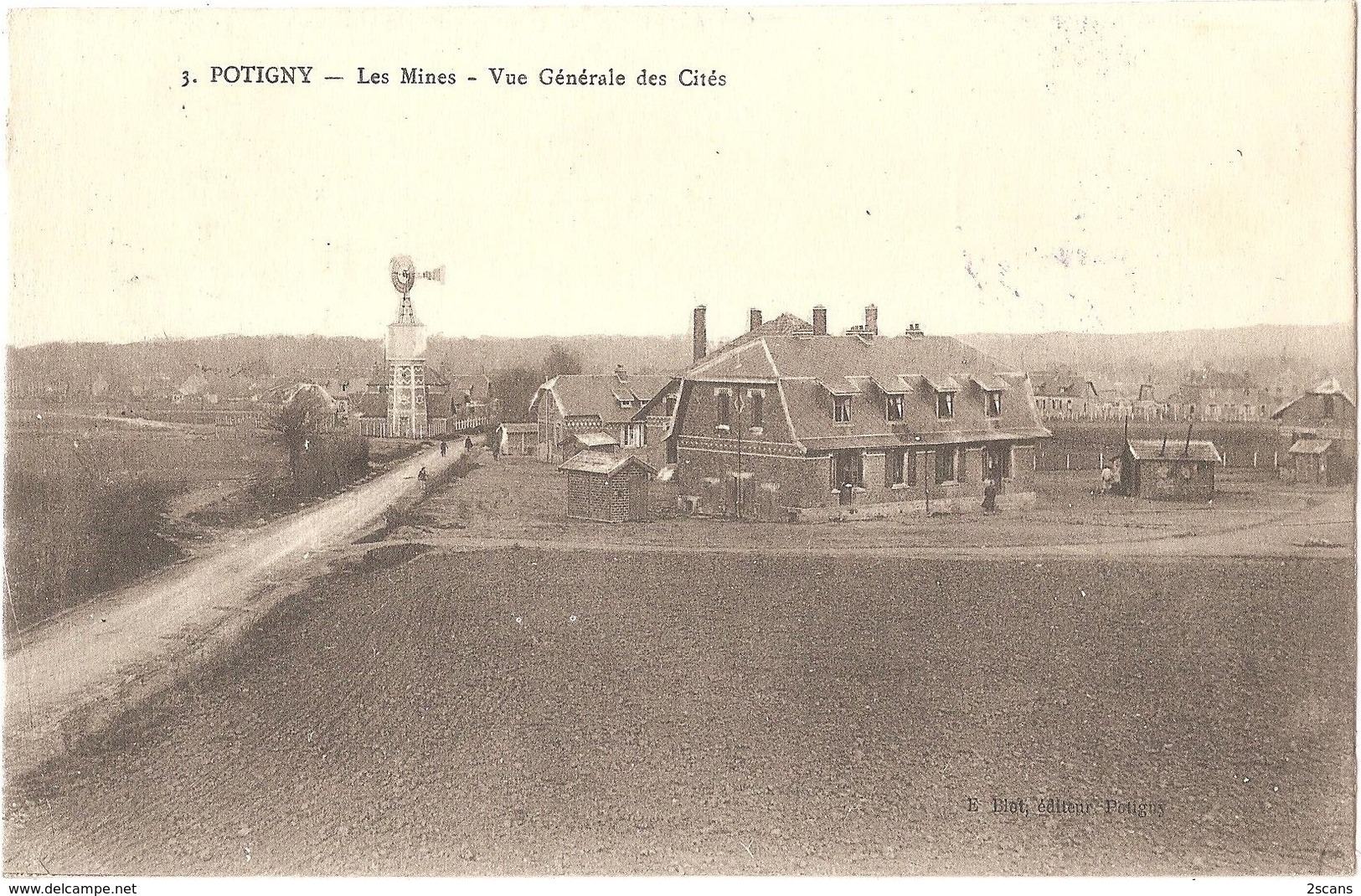 Dépt 14 - POTIGNY - Les Mines - Vue Générale Des Cités - (éolienne) - CACHET BUREAU DE RECRUTEMENT DE FALAISE (Gordet) - Andere & Zonder Classificatie