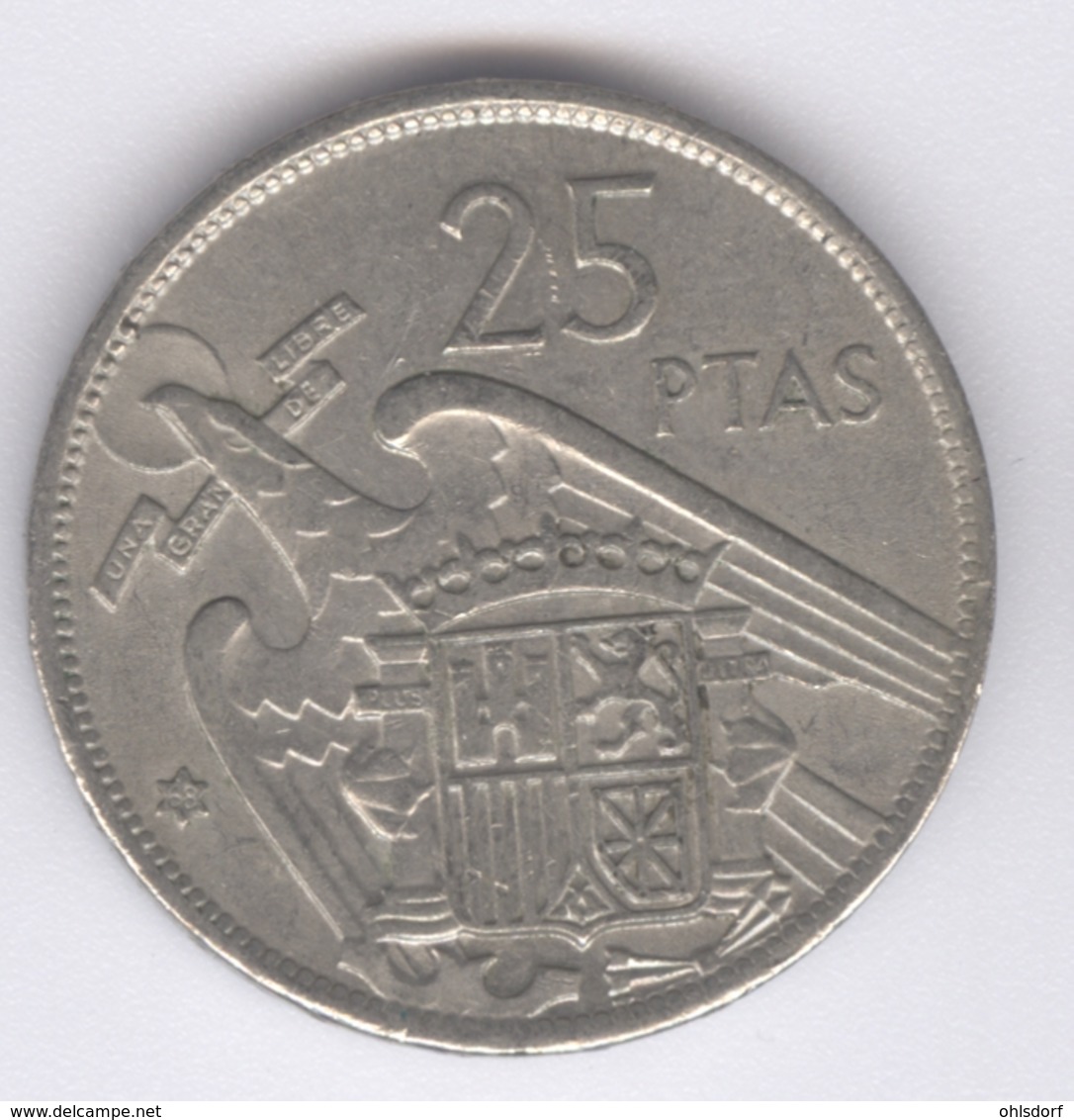 ESPANA 1968: 25 Pesetas 1957 68, KM 775 - 25 Pesetas