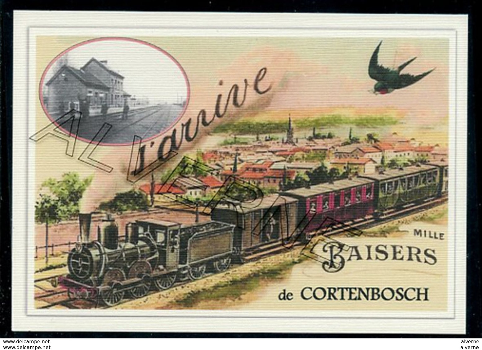 CORTENBOSCH ..  2  Cartes Gare + Train.. Souvenirs  Creations Modernes Série Limité - Andere & Zonder Classificatie