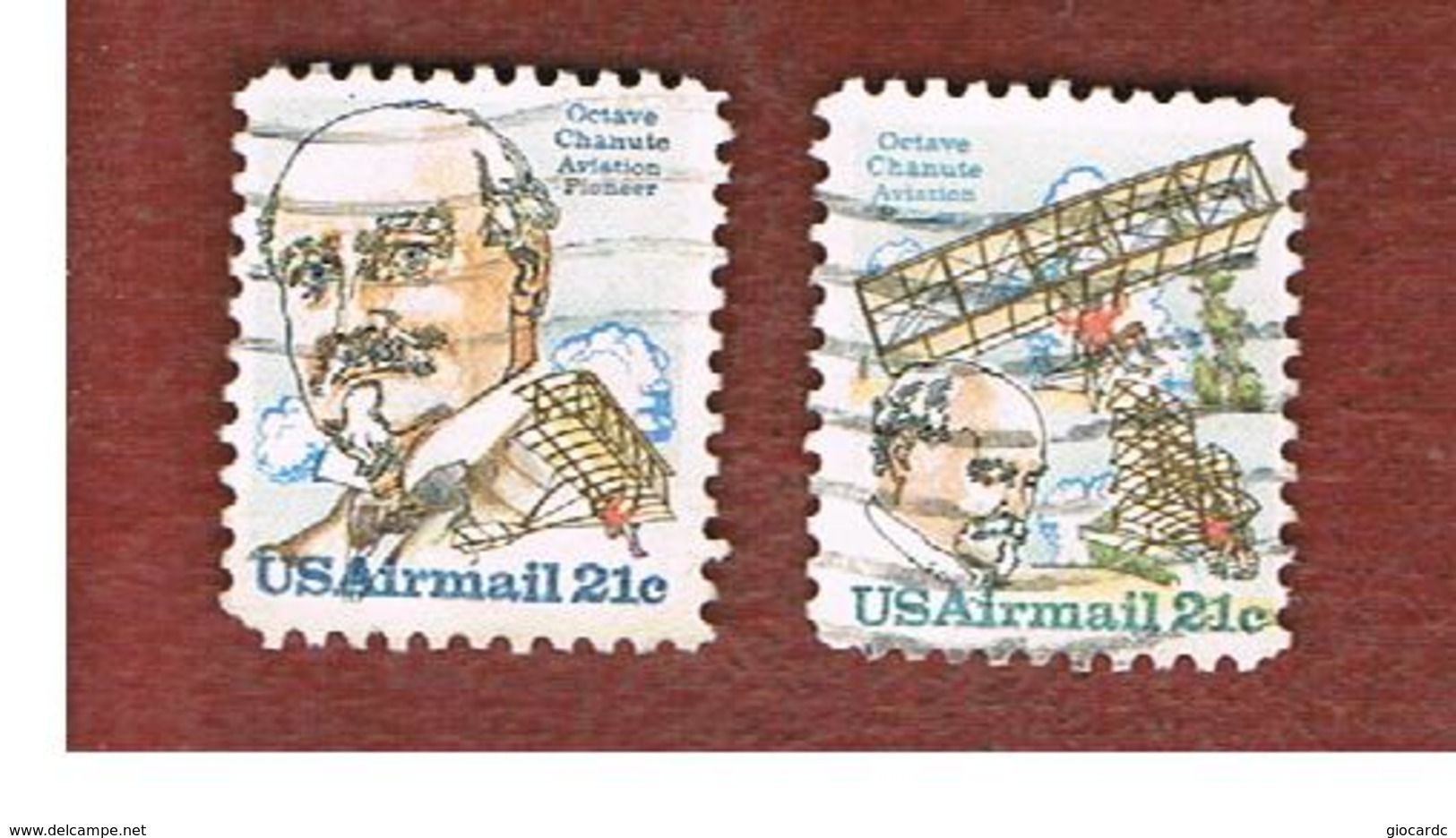 STATI UNITI (U.S.A.) - SG A1748.A1749  -  1979   AIR: PIONEERS (O. CHANUTE) - COMPLET SET OF 2             -  USED - 3a. 1961-… Usados