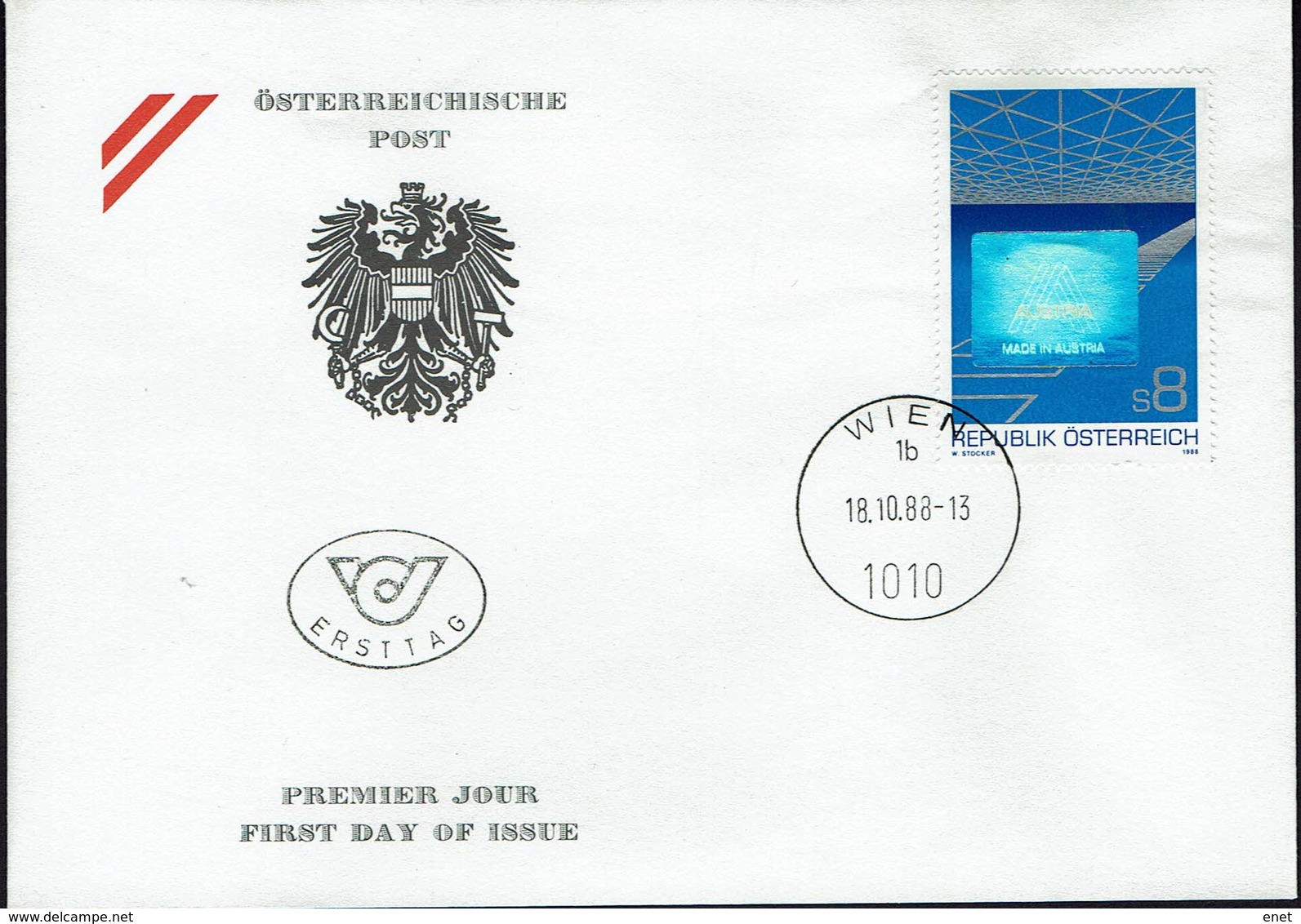 Österreich Austria 1988 - Export - Mit Hologrammfolie - MiNr 1937 FDC - Ologrammi