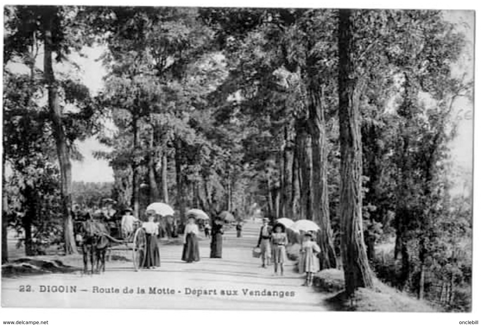 Digoin Saone Et Loire Départ Aux Vendanges Route De La Motte 1920 état Superbe - Digoin