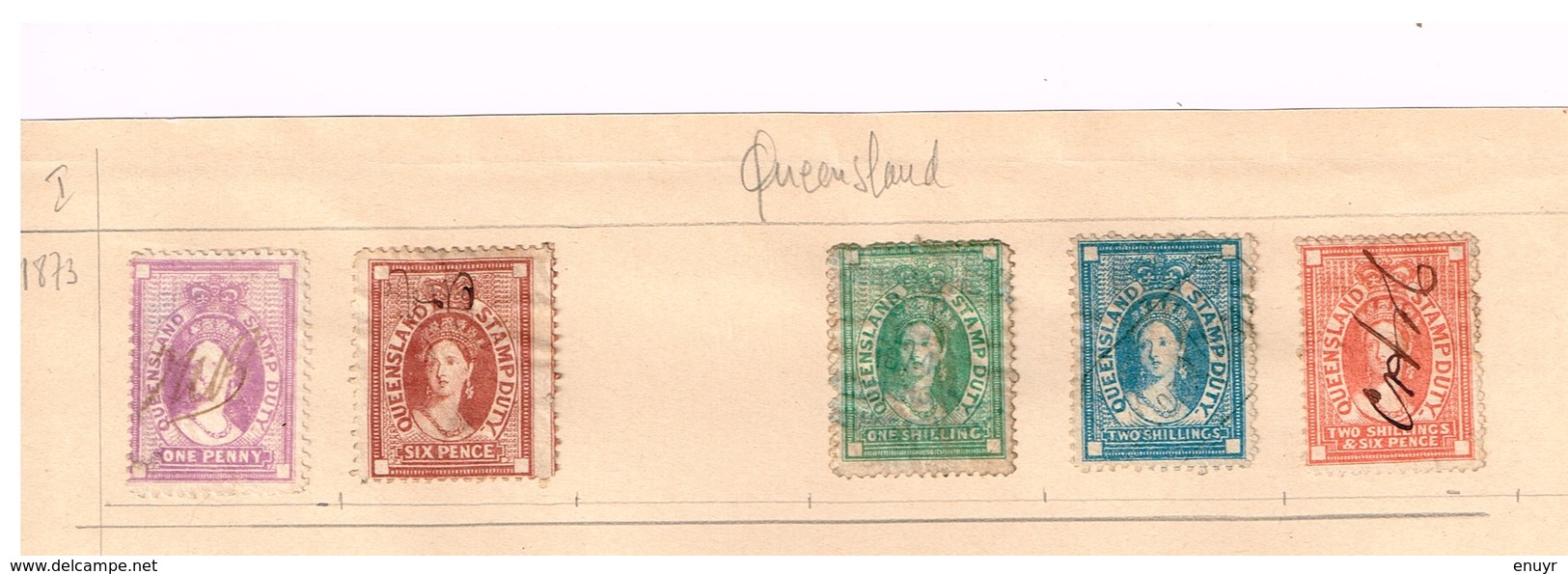 Queensland. Stamp Duty à Identifier. Ancienne Collection. Old Collection - Verzamelingen (zonder Album)