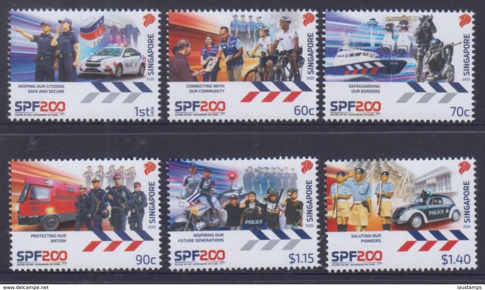 Singapore 2020 Commemorating 200 Years Of Policing MNH - Police - Gendarmerie