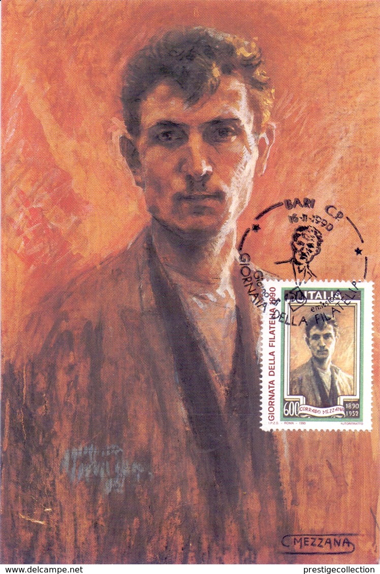CORRADO MEZZANA FUNZIONARIO DELLE POSTE  1990 MAXIMUM POST CARD (GENN200412) - Esposizioni Filateliche