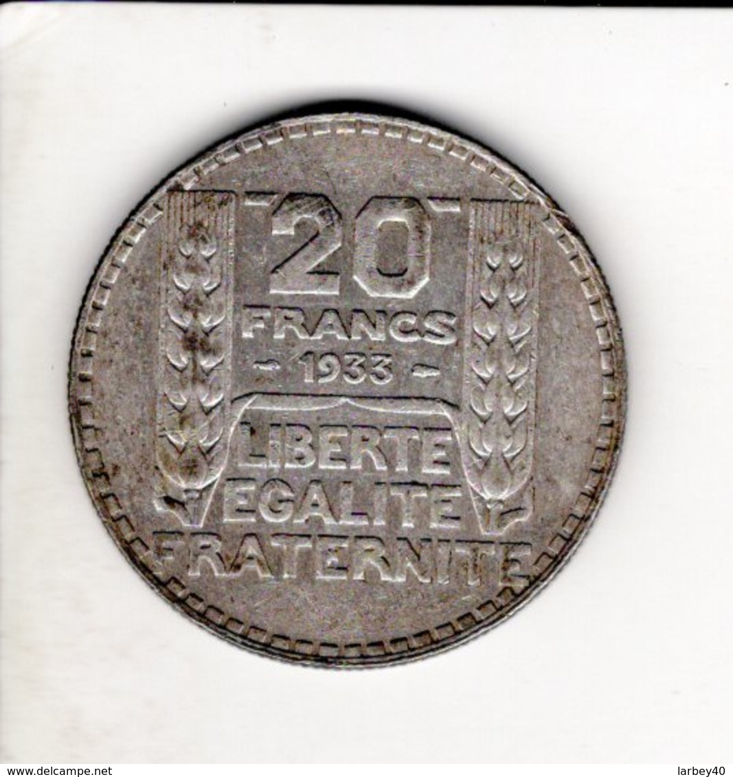 20 Francs Turin Argent 1933 - Sonstige & Ohne Zuordnung