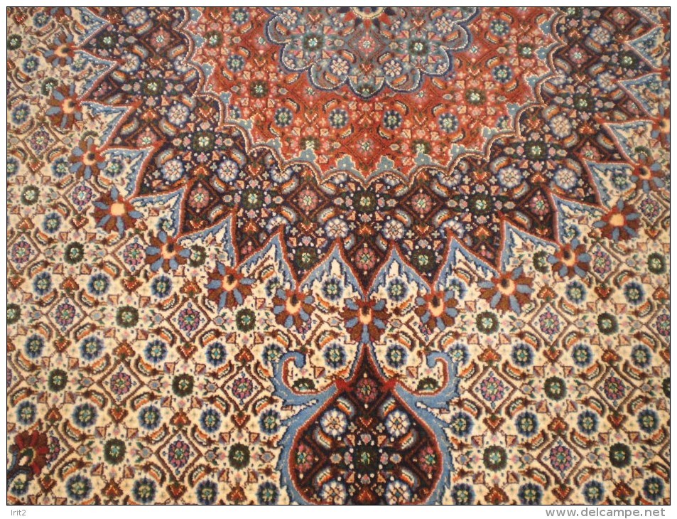 PERSIAN PERSIA CARPET MUD- Birjand ENTIRELY WITH GOOD HAND KNOTTED WOOL AND SILK INLAY KNOTS SERRATI EXTRA FINE - Tappeti & Tappezzeria