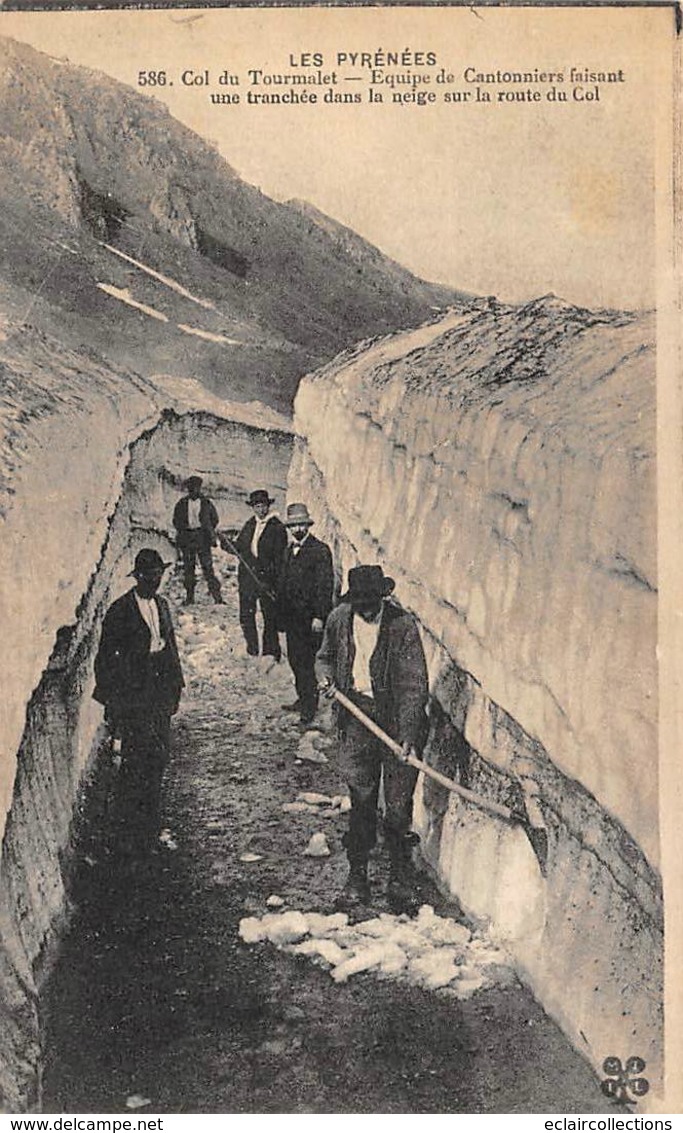 Col Du Tourmalet    65        Cantonniers Faisant Une Tranchée Dans La Neige        (voir Scan) - Other & Unclassified