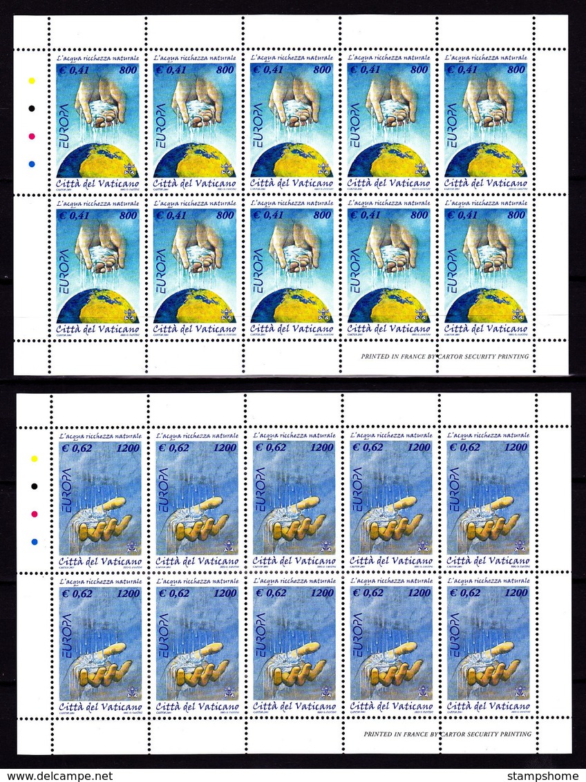 EUROPA CEPT  - 2001 - Vatican - 2.Complete Sheetlet Of 10 Set ** MNH - 2001