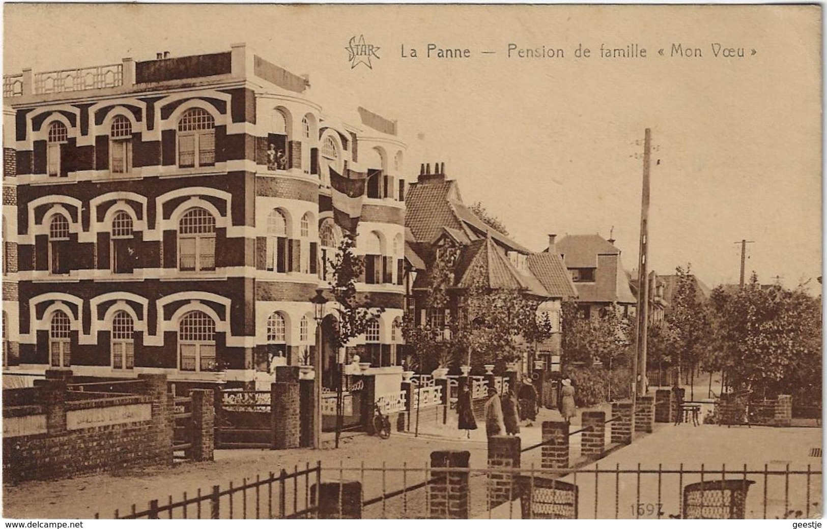 La Panne De Panne Pension De Famille 'Mon Voeu' 1935 - De Panne