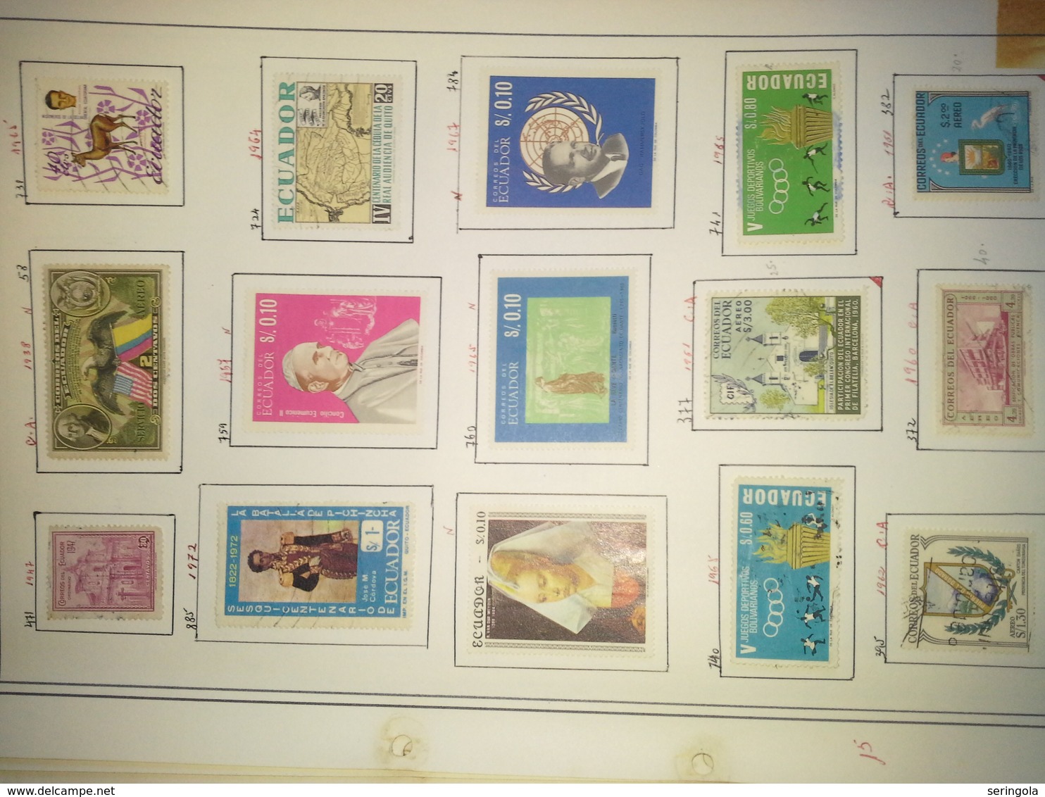 Lot stamps Uruguai,  Equador,  Columbian