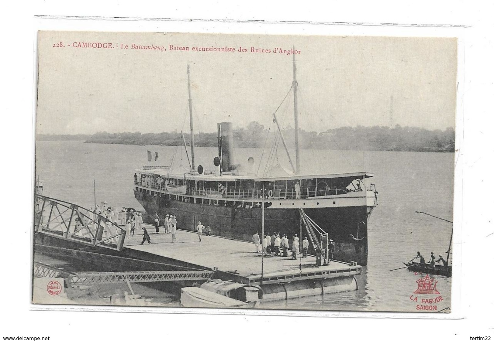 CPMJ3829 CAMBODGE LE BATTAMBANG BATEAU EXCURSIONNISTE DES RUINES D ANGKOR - Cambodge