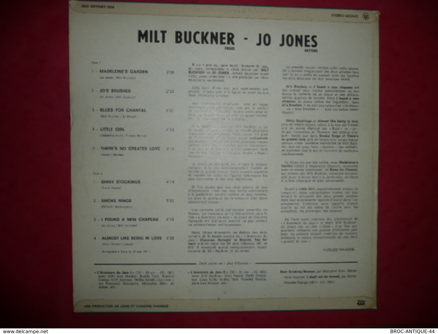 LP33 N°1017 - MILT BUCKNER & JO JONES - DEUX GEANTS DU JAZZ - COMPILATION 9 TITRES - Jazz