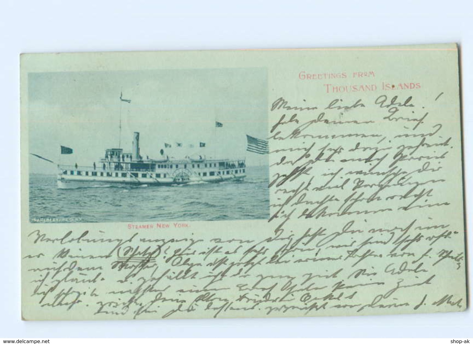 U2160/ Thousand Islands New York  Steamer Dampfer New York AK 1900 - Altri & Non Classificati