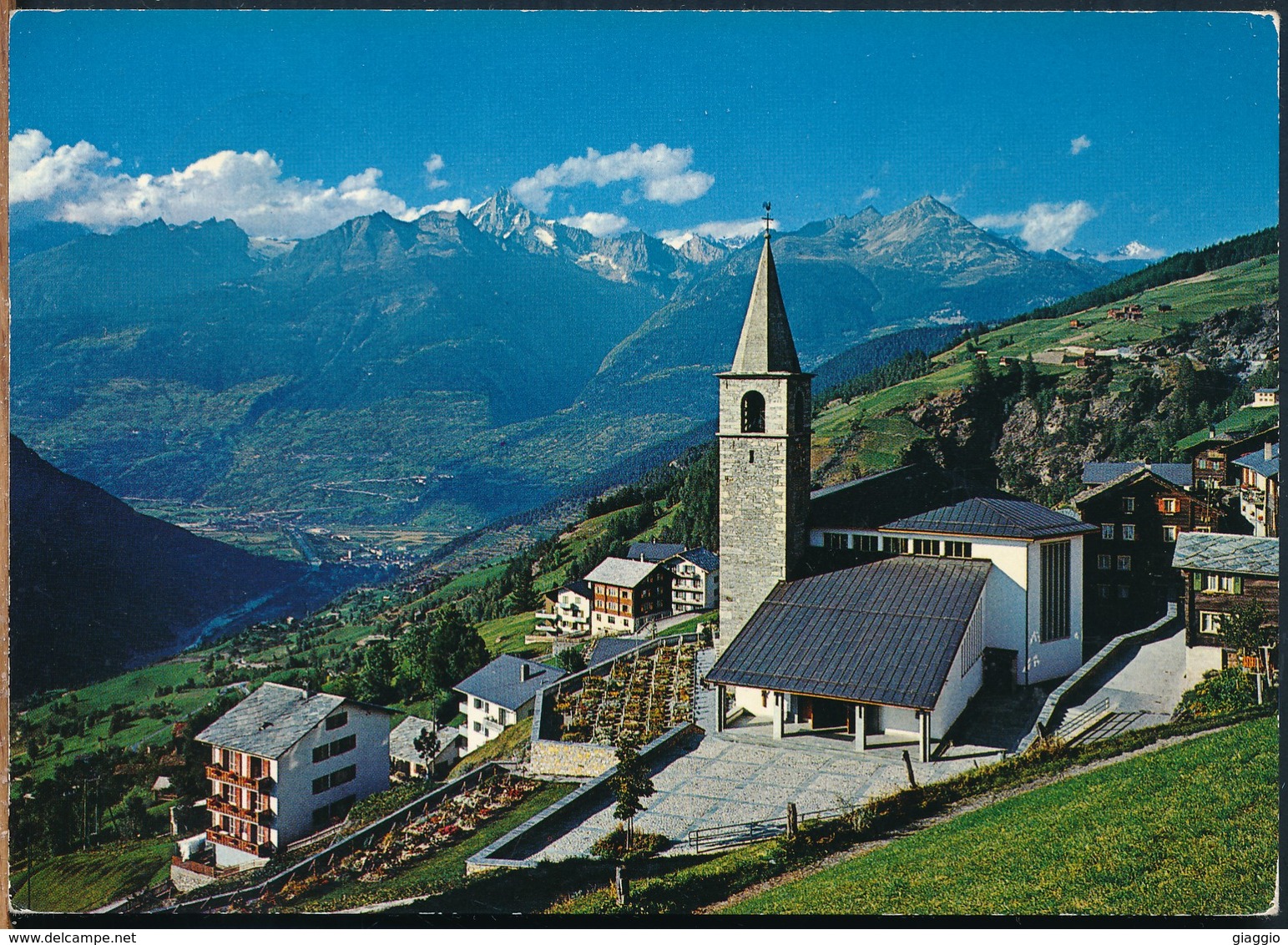 °°° 16843 - SVIZZERA - VS - VISPERTERMINEN - RHONETAL MIT BIETSCHHORN - 1971 With Stamps °°° - Visperterminen