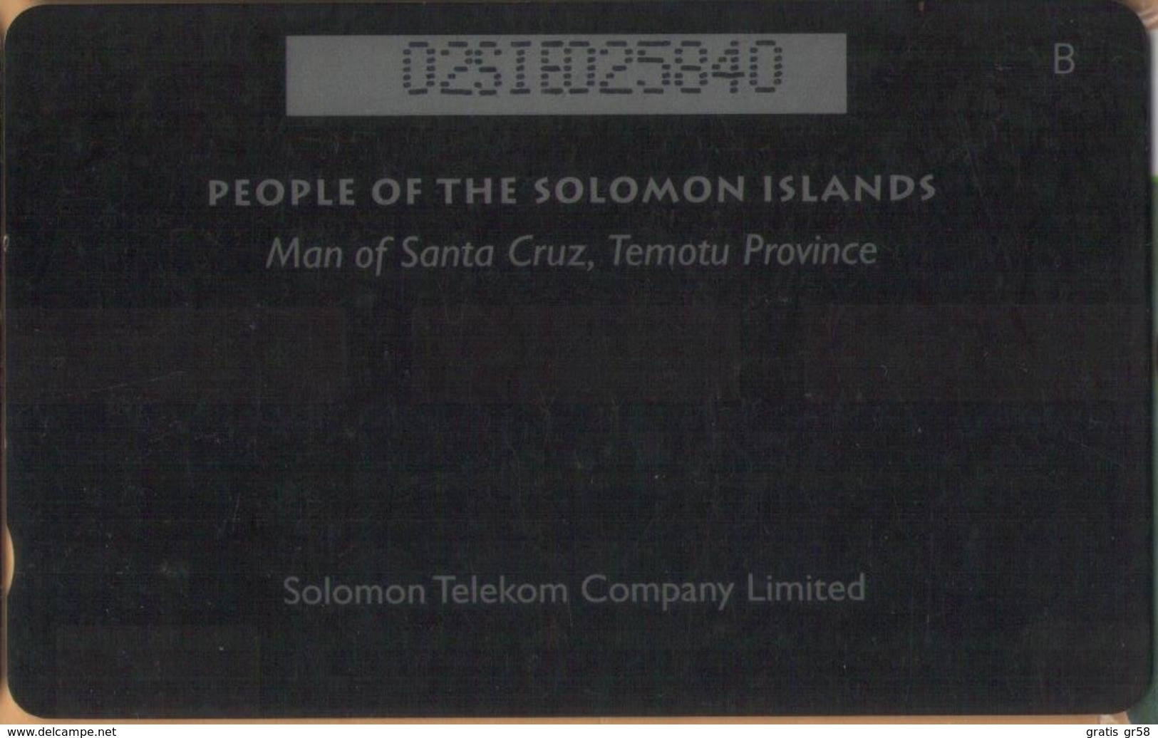 Solomon Island - SOL-08A, GPT, 02SIE , Man Of Santa Cruz Island (Letter B), 50 SI$, 1993, Used - Solomon Islands