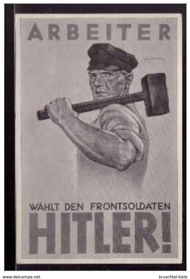 DT- Reich (008736) Propaganda Sammelbild Deutschland Erwacht Bild 102, Wahlplakat Der NSDAP - Briefe U. Dokumente