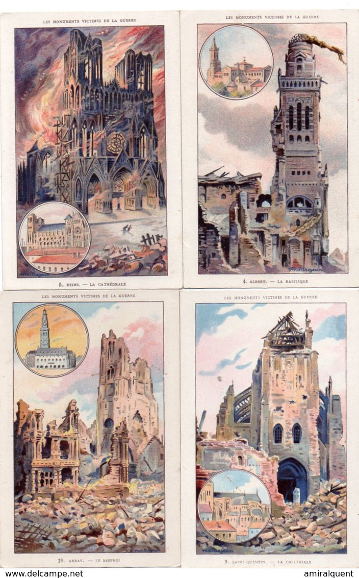 Lot De 9 Cartes Monuments Victimes De La Guerre Reims,albert,arras,st Quentin,peronne,verdun,ypres,noyon - Oorlog 1914-18