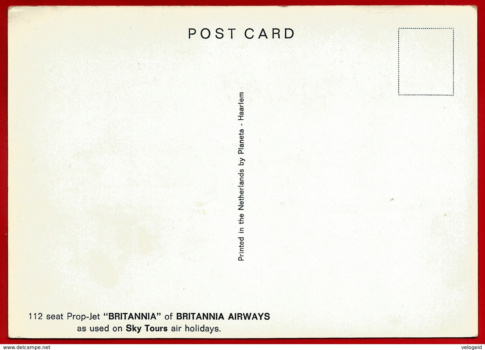 BRITANNIA AIRWAYS. Bristol Britannia Prop- Jet - 1946-....: Era Moderna