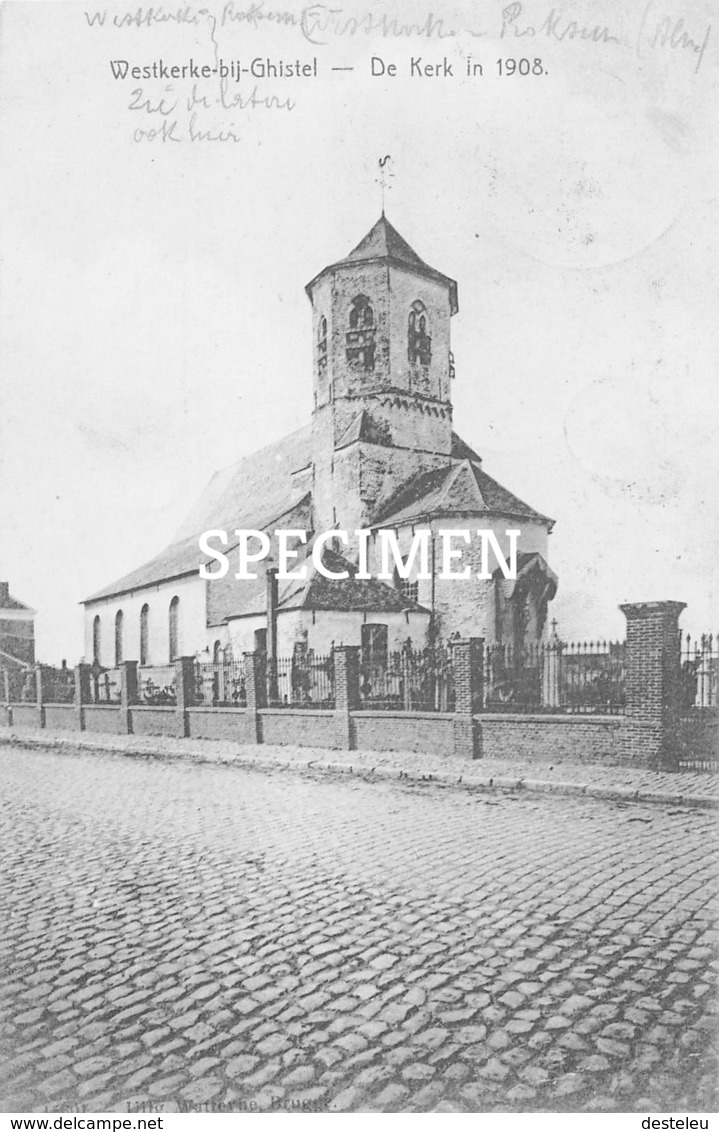De Kerk In 1908 - Westkerke - Oudenburg
