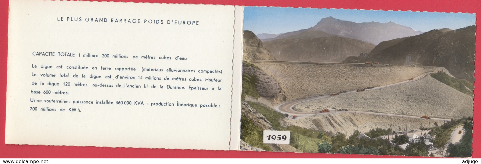 CP-05- Carte Triptyque Barrage De Serre-Ponçon - En 1955 Puis En 1959 Avec Carte Géographique  * 3 SCAN- - Altri & Non Classificati