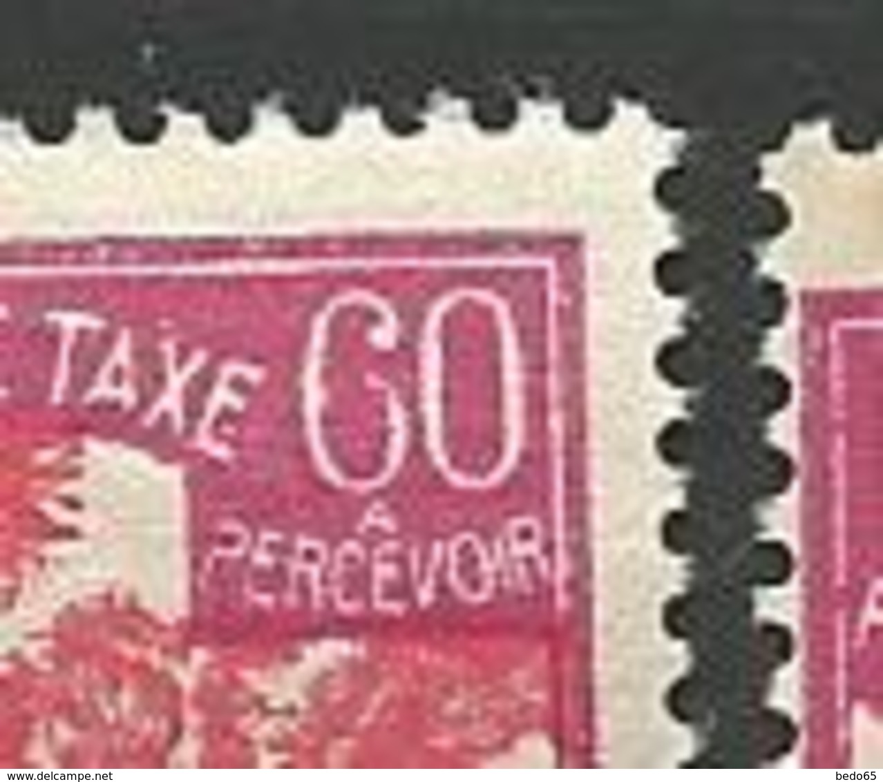 NOUV-CALEDONIE TAXE  N° 35 Variétée 6 De 60 Brisé NEUF* TRACE DE CHARNIERE  / MH - Timbres-taxe