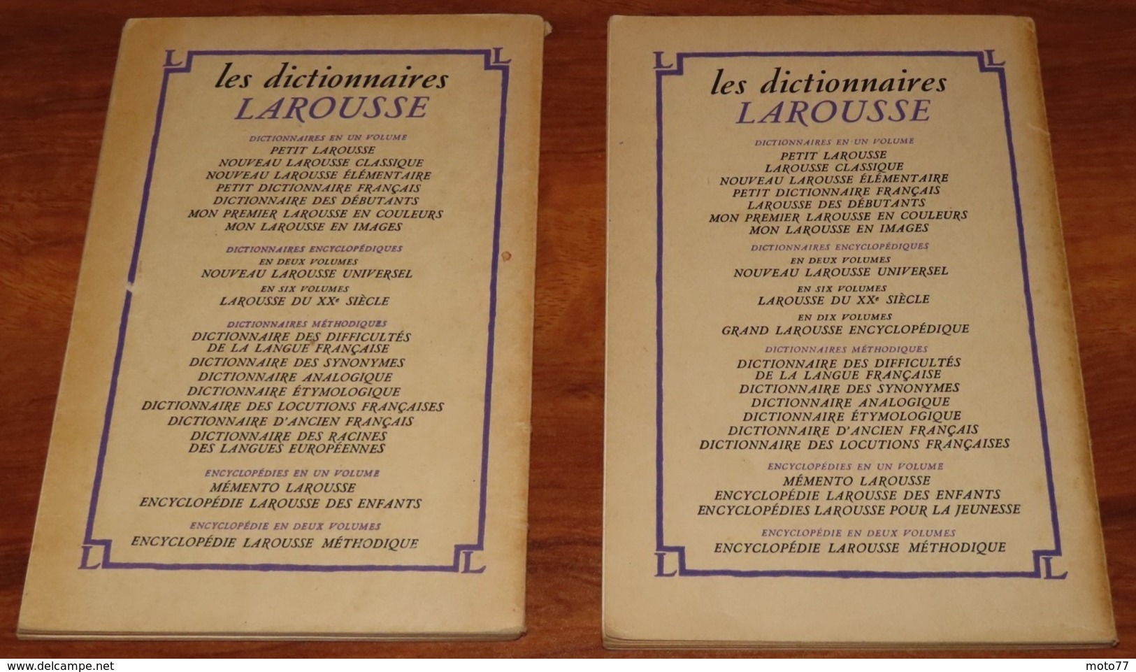 2 TOMES - LES FABLES DE LA FONTAINE - 1960 Et 1961 - Edition Larousse - Fables Choisies / 19 - Auteurs Français