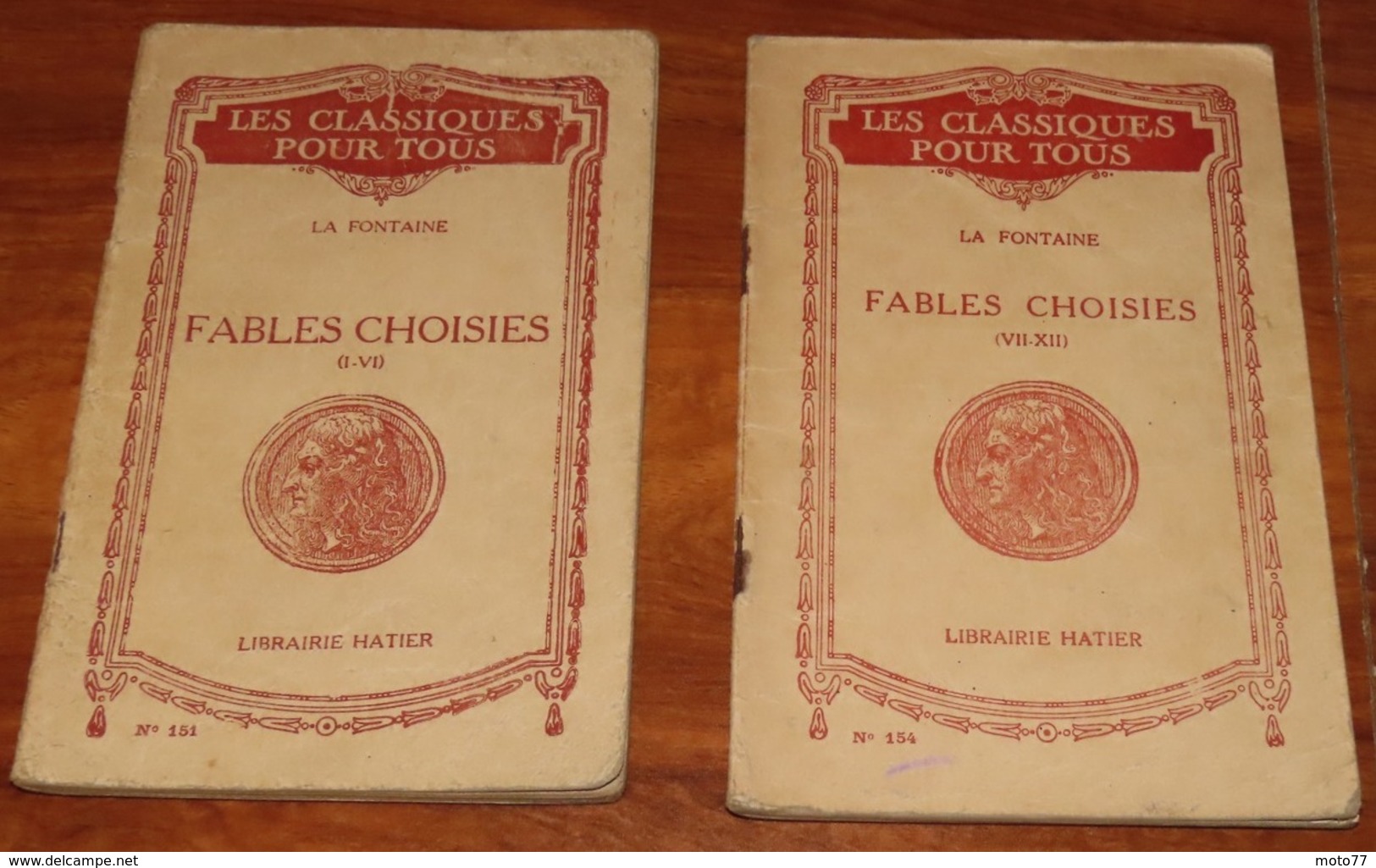 2 TOMES - LES FABLES DE LA FONTAINE - 1932 Et 1929 - Edition Hatier - Fables Choisies / 20 - Franse Schrijvers