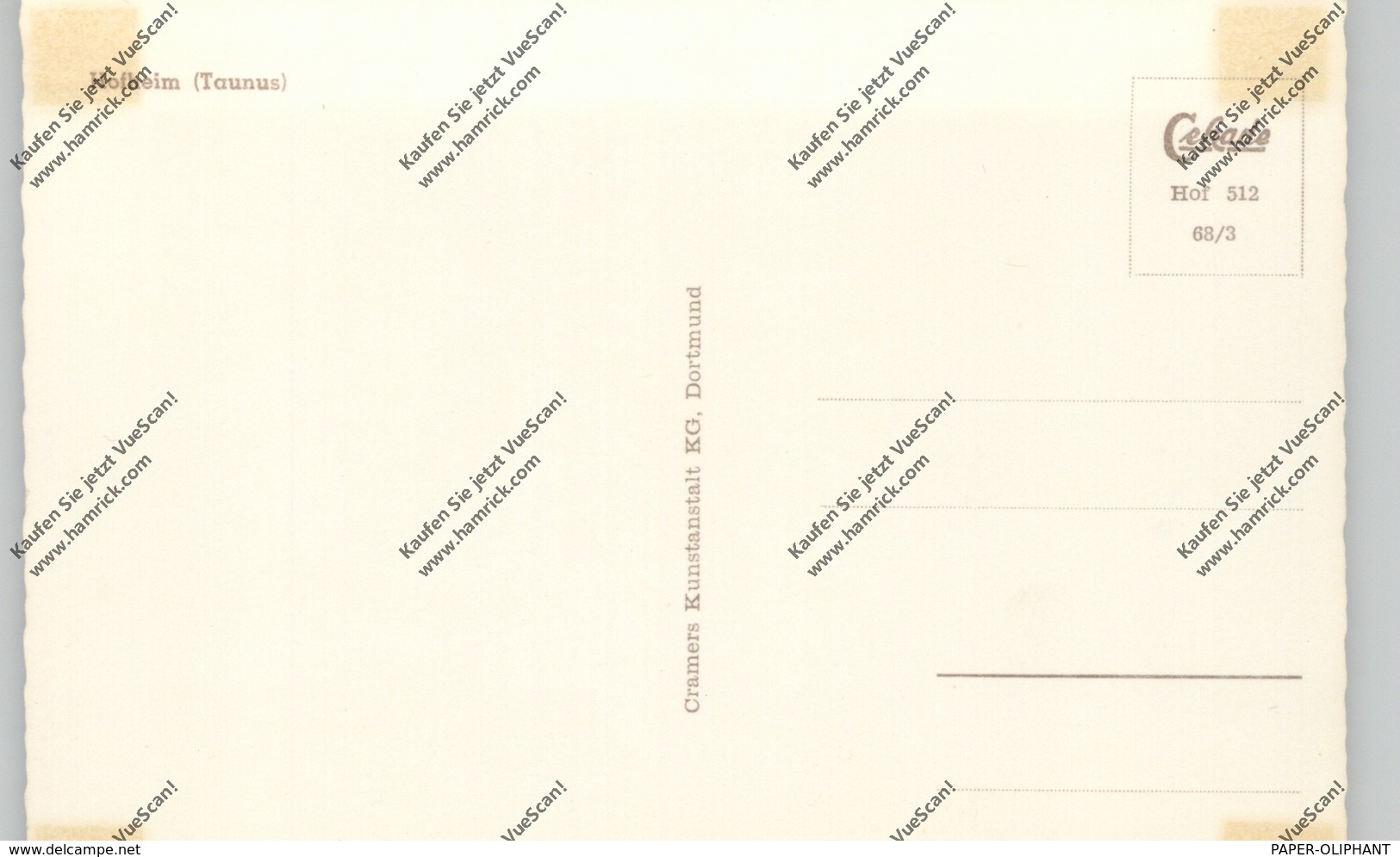 6238 HOFHEIM - Taunus, Ortsansicht, Rücks. Kl. Klebereste, 1968 - Hofheim