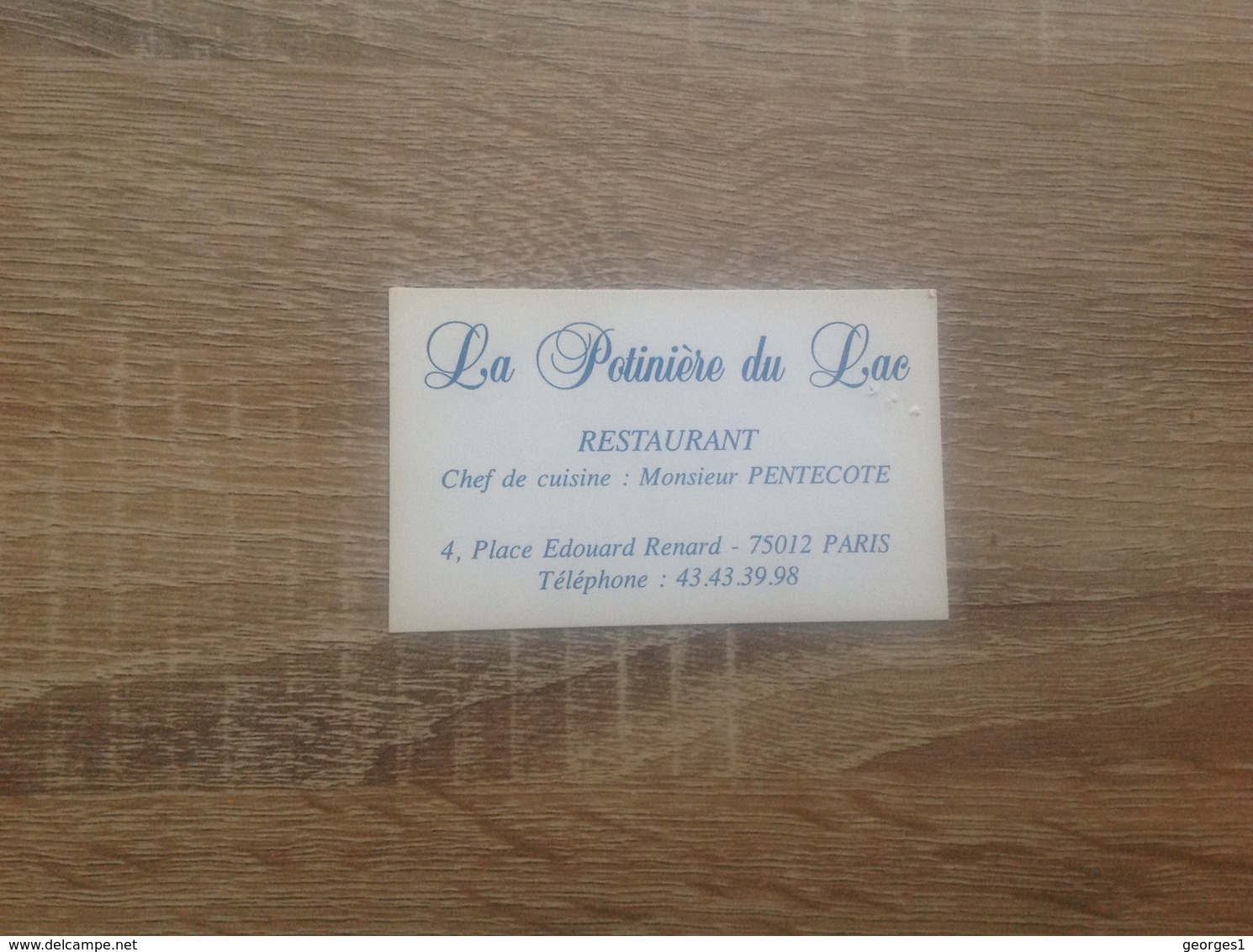 Ancienne Carte De Visite De Restaurant  La Potinière Du Lac  Paris 12eme - Cartoncini Da Visita