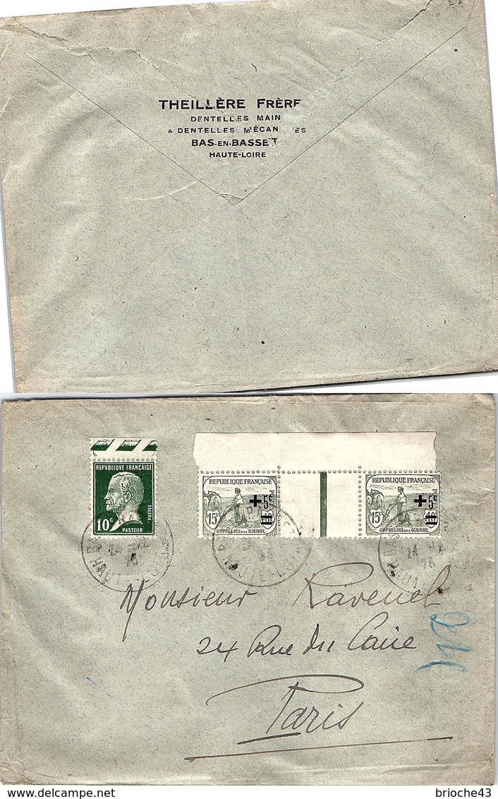 FRANCE - LETTRE Yv N°164 ORPHELINS DE GUERRE - N° 170  /1 - 1921-1960: Periodo Moderno