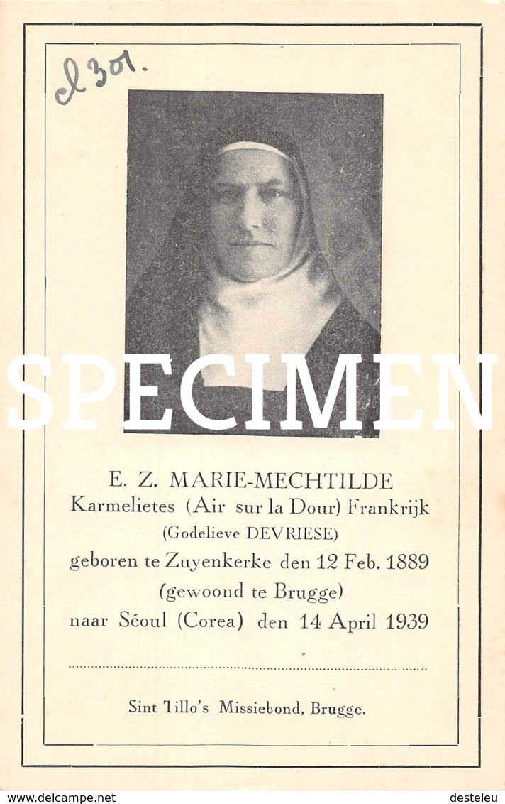 E.Z. Marie-Mechtilde Karmelietes Godelieve Devriese - Zuienkerke - Zuienkerke