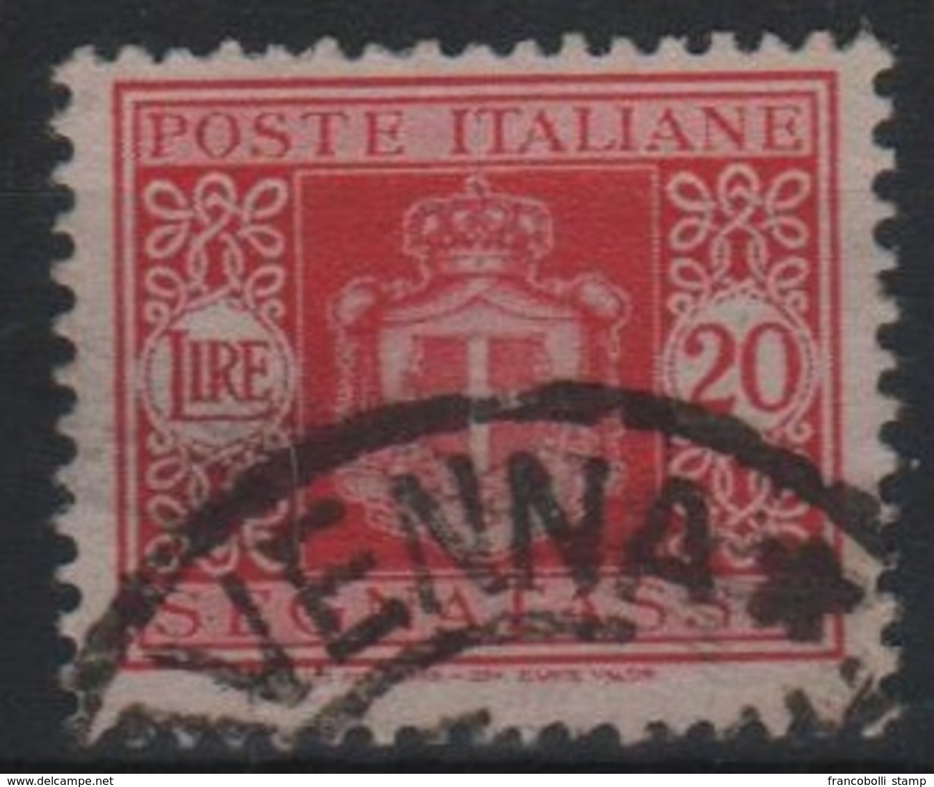 1945 Segnatasse 20 L. Azzurro Fil. Corona US ++ - Strafport