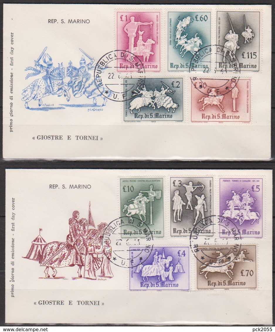 San Marino 1963 FDC Mi-Nr.764 - 773 Turniere Des Mittelalters ( D3876 )günstige Versandkosten - FDC