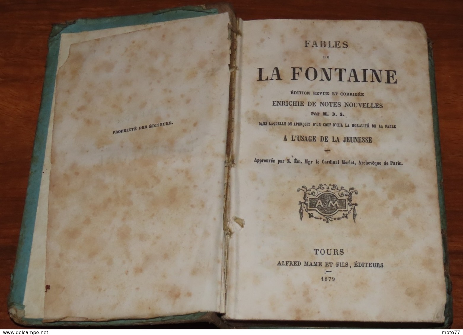 Livre LES FABLES DE LA FONTAINE - 1879 - Edition Maison Alfred Marne / 26 - Auteurs Français