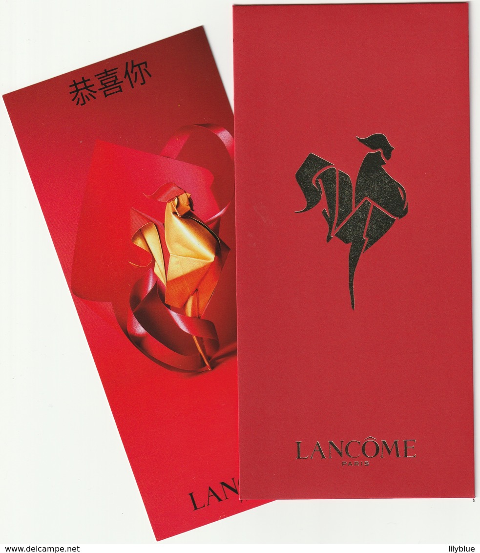 Nouvel An Chinois  2017** Le COQ ** Enveloppe Rouge Red Pocket  +  CARTE ** LANCÔME ** - Modernes (à Partir De 1961)