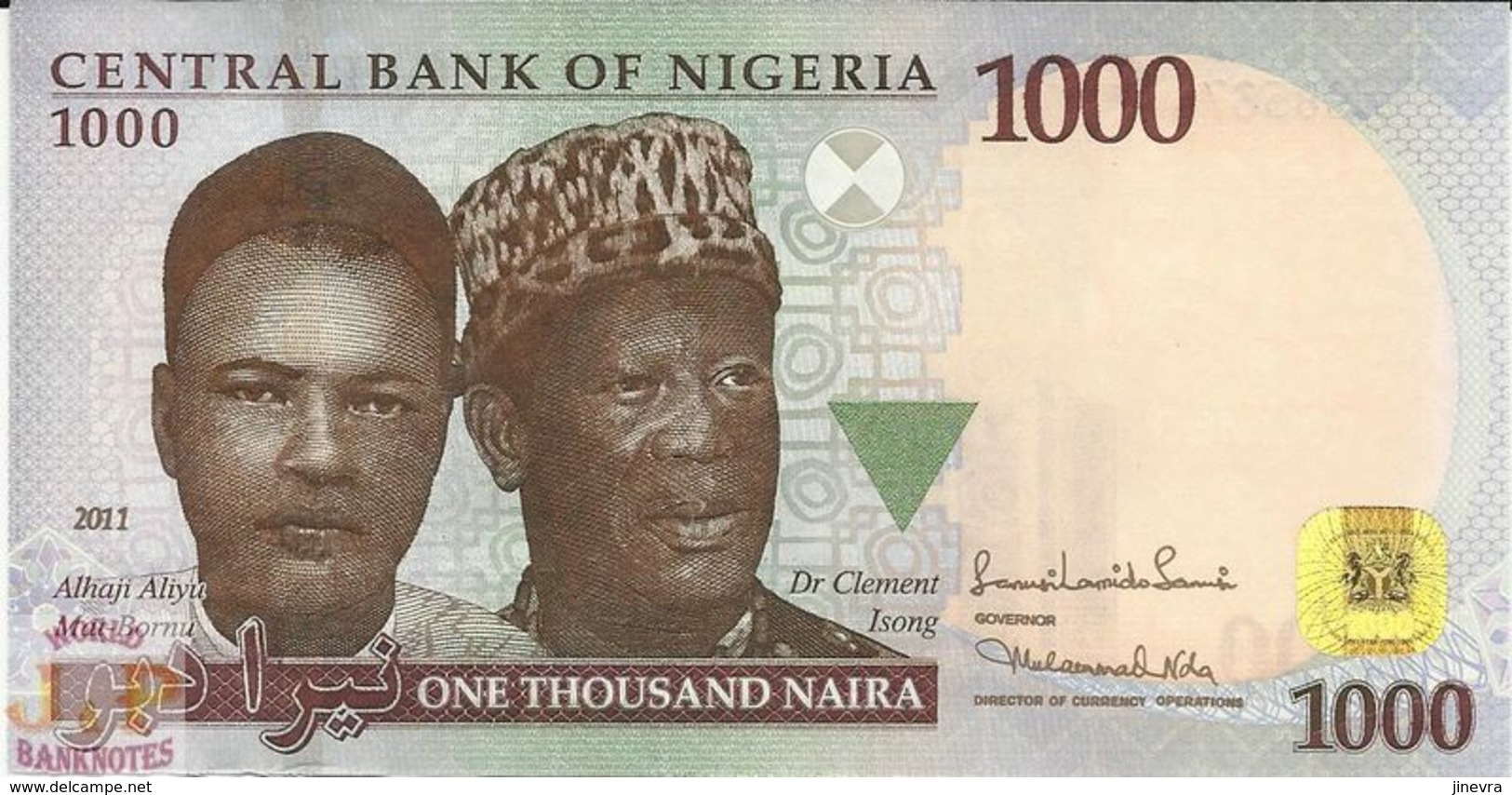 NIGERIA 1000 NAIRA 2011 PICK 36e UNC - Nigeria