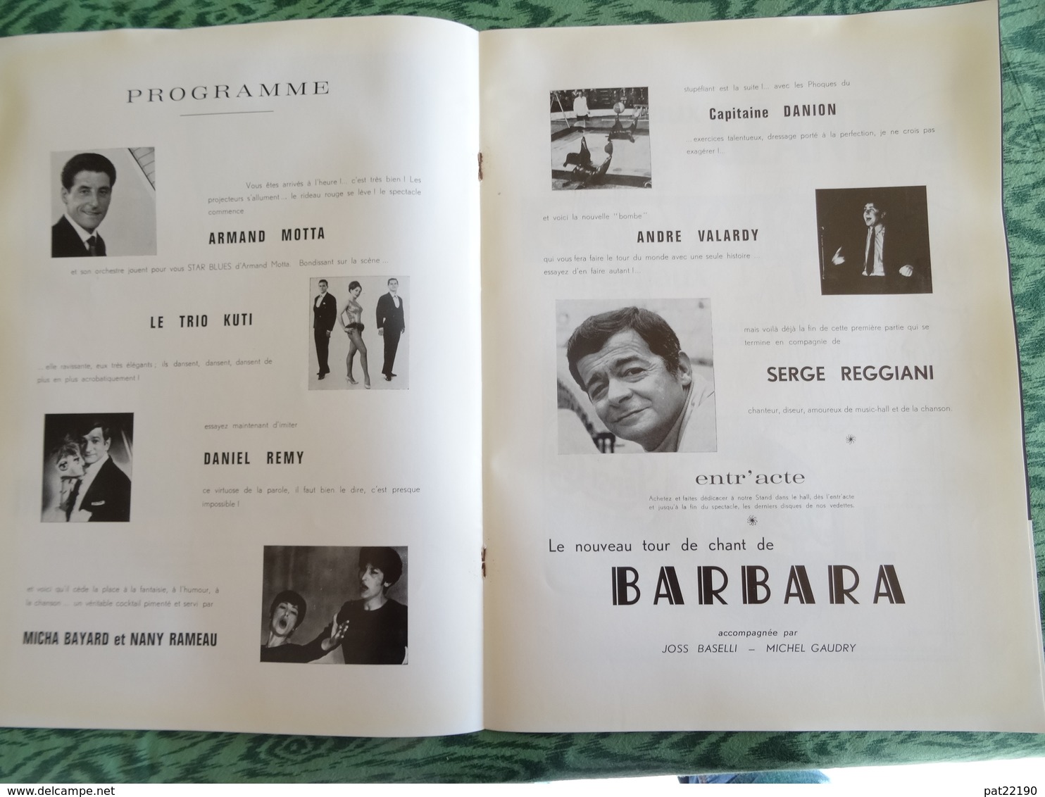 Rare Programme Grand Format Bobino 1966 Barbara Nouveau Tour De Chant 150 Em Anniversaire Serge Reggiani - Programas