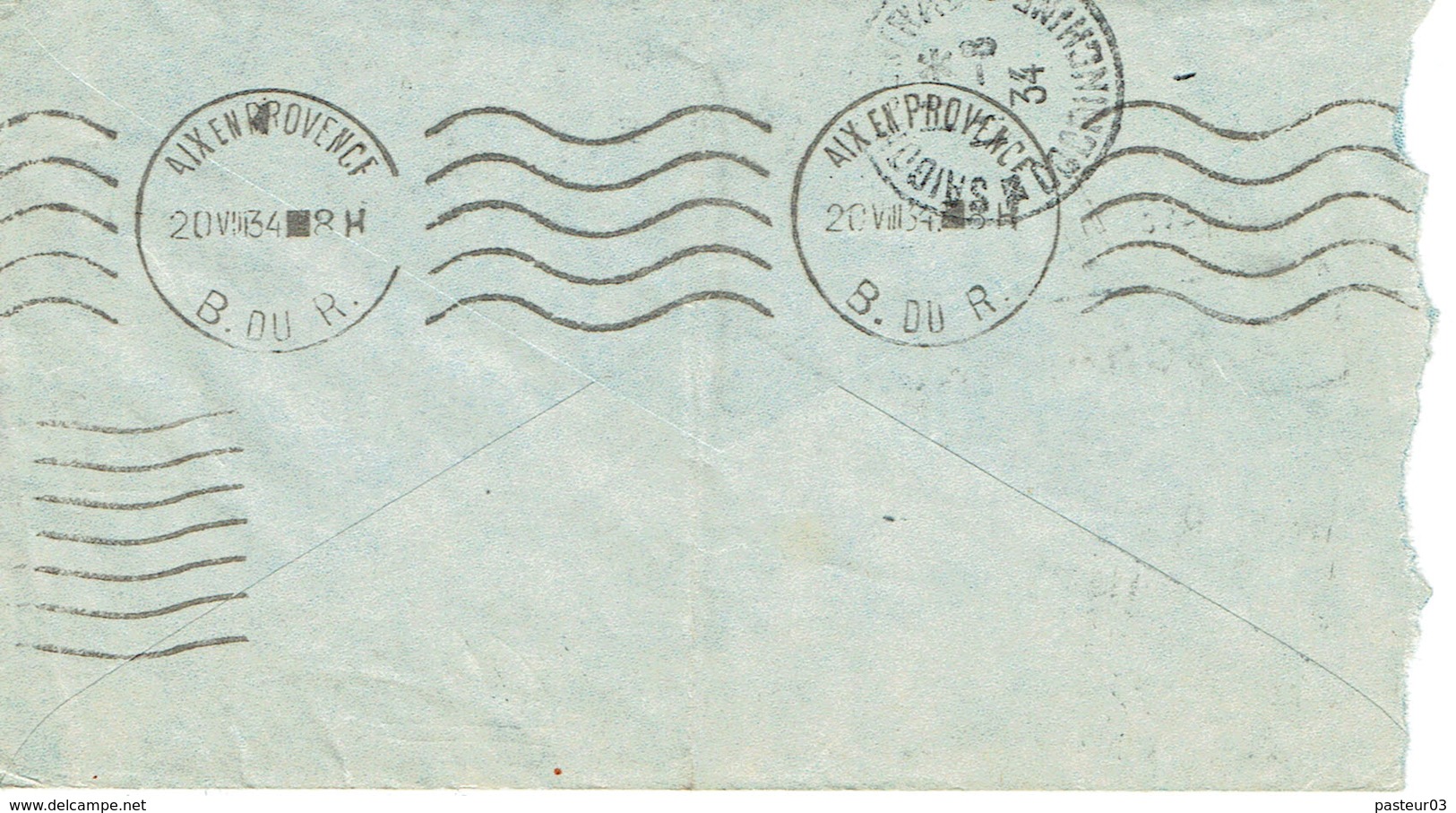 Indochine Lettre Par Avion  De Haïphon Avec N° PA 8 Du 08-08-1934 Saïgon à Marseille - Briefe U. Dokumente