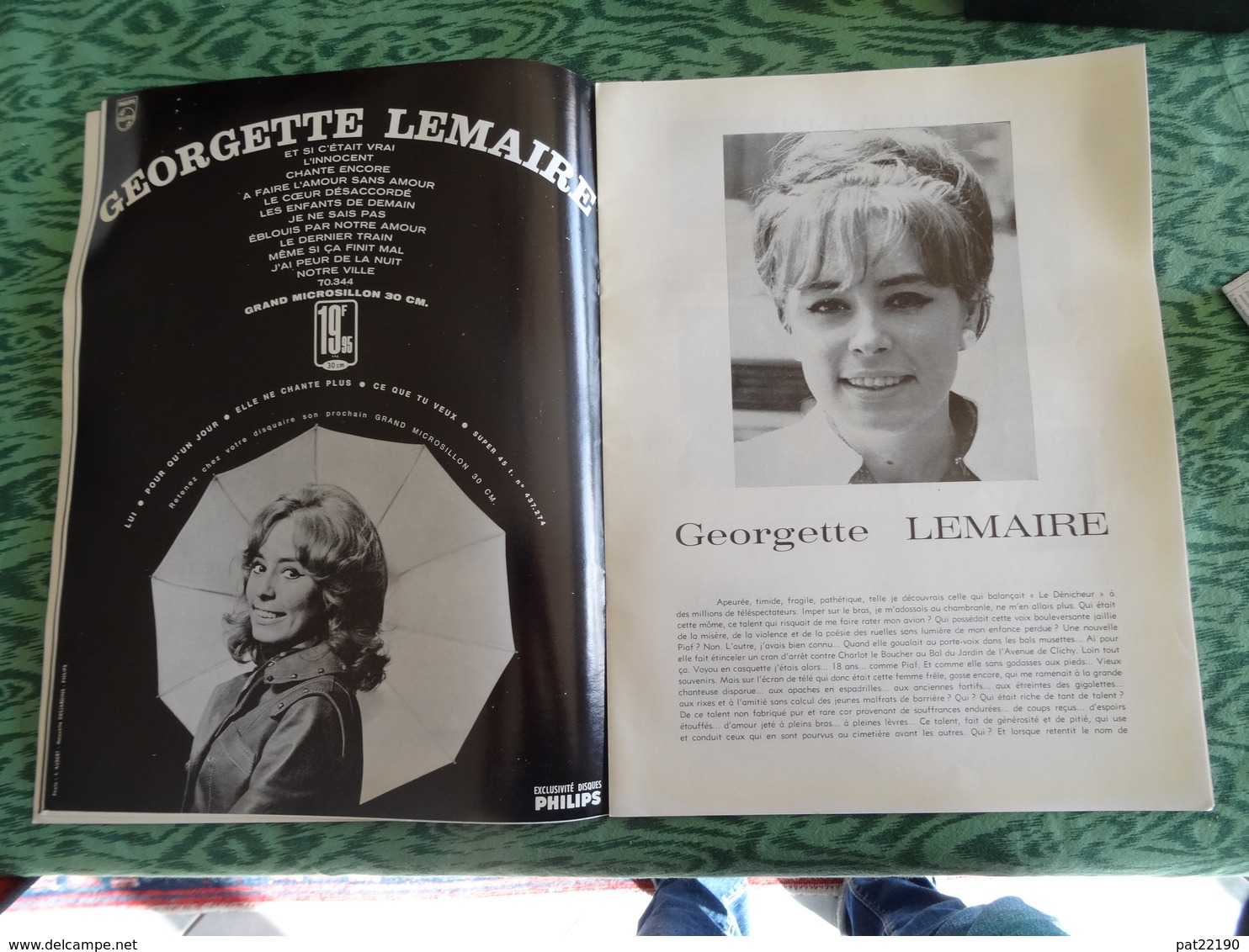 rare programme grand format Bobino 1966 Brassens Georgette Lemaire Armand Motta Françoise Doucet Les Rios Colette Chevro