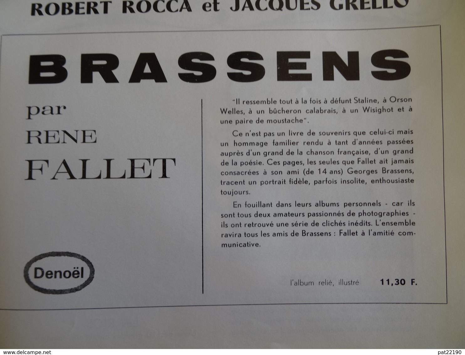 rare programme grand format Bobino 1966 Brassens Georgette Lemaire Armand Motta Françoise Doucet Les Rios Colette Chevro