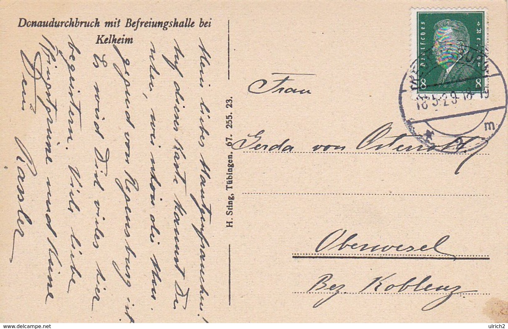 AK Donaudurchbruch Mit Befreiungshalle Bei Kelheim - 1929 (46636) - Kelheim