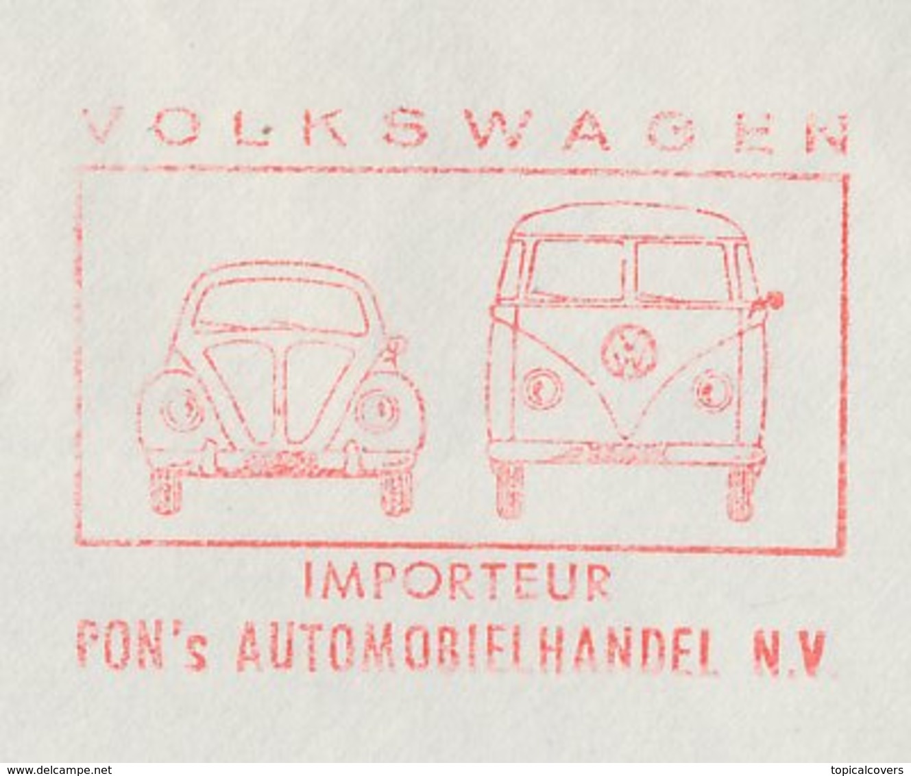Meter Cover Netherlands 1967 Car - Volkswagen Beetle - Van - VW - Cars