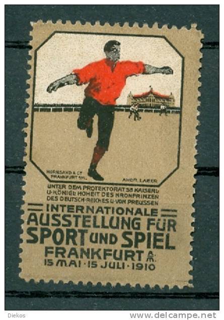 Werbemarke Cinderella Poster Stamp Int. Sport U. Spiel Ausstellung Frankfurt 1910 #192 - Vignetten (Erinnophilie)